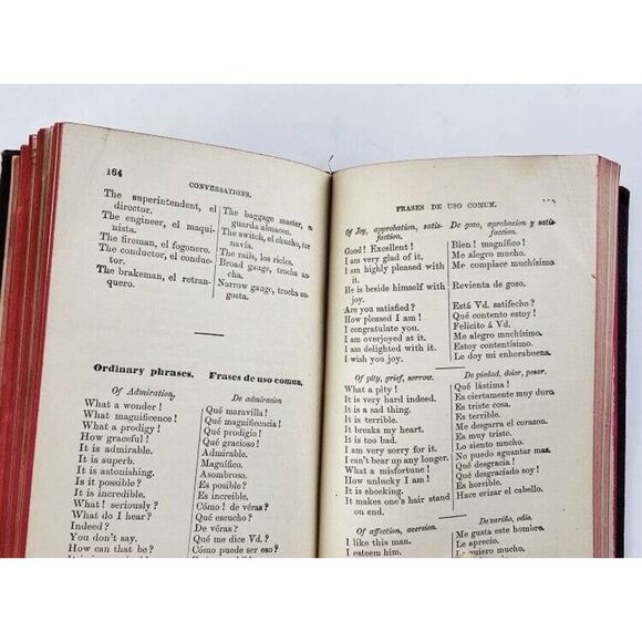Hand Book of Spanish Conversation by L F Mantilla 1876 - Antique Book Lockwood - Picture 8 of 12